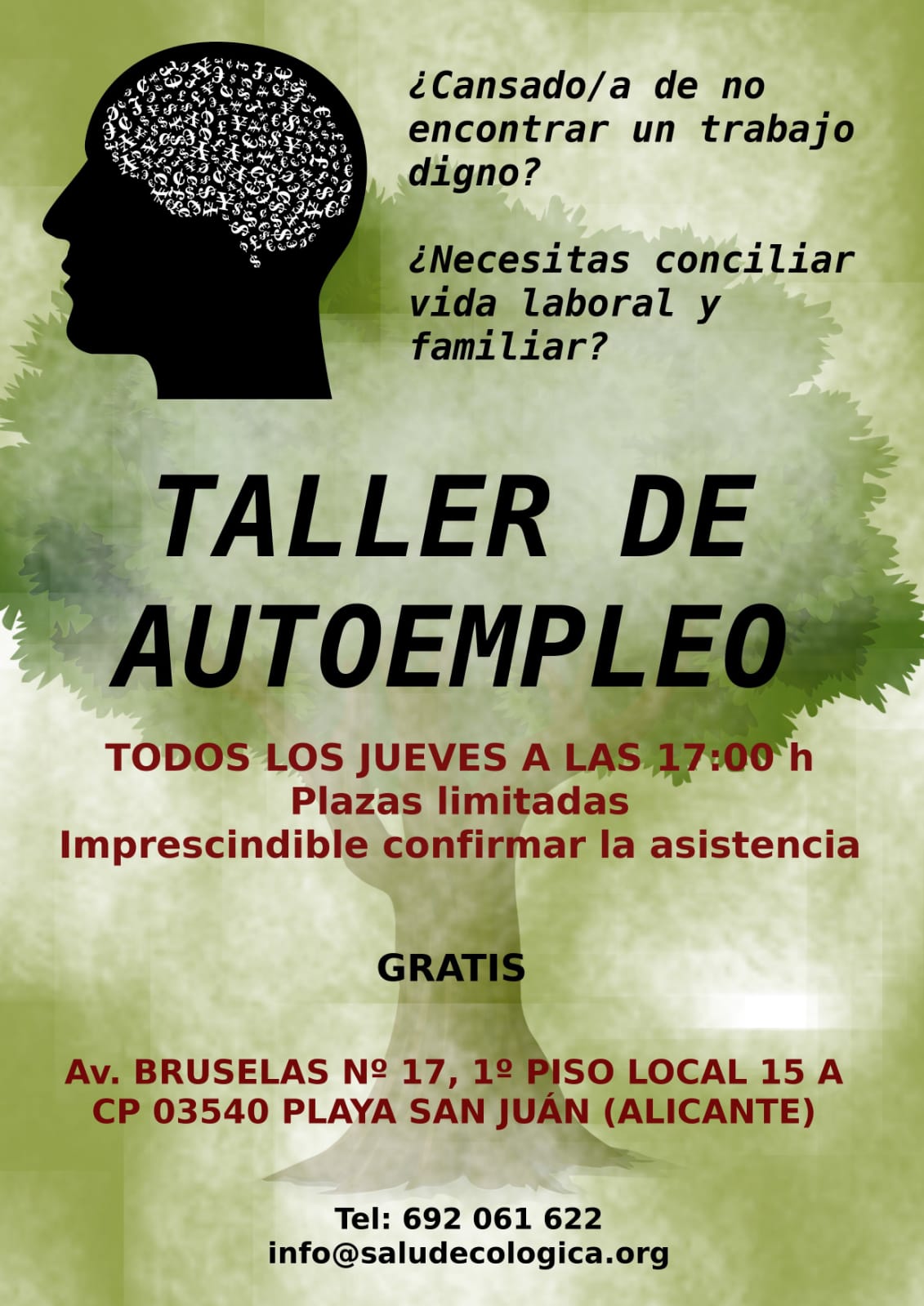 Salud Ecológica: Cartel del taller de autoempleo